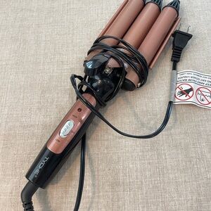 3-Bar Triple Barrel Waver Curling Iron - Rose Gold/Black
